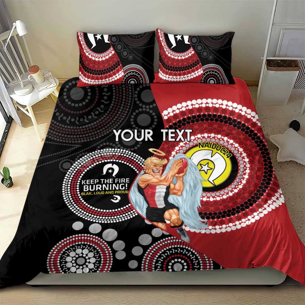 Custom AFL St Kilda NAIDOC Week Bedding Set Keep The Fire Burning Indigenous Art