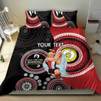 Custom AFL St Kilda NAIDOC Week Bedding Set Keep The Fire Burning Indigenous Art