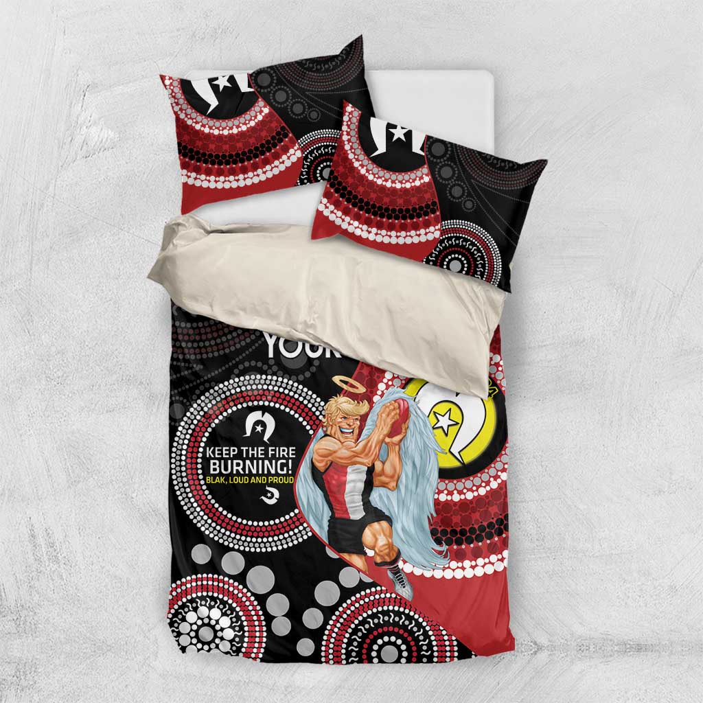Custom AFL St Kilda NAIDOC Week Bedding Set Keep The Fire Burning Indigenous Art