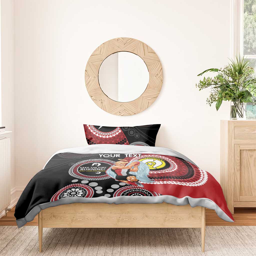 Custom AFL St Kilda NAIDOC Week Bedding Set Keep The Fire Burning Indigenous Art