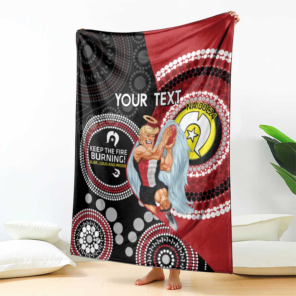 Custom AFL St Kilda NAIDOC Week Blanket Keep The Fire Burning Indigenous Art