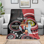 Custom AFL St Kilda NAIDOC Week Blanket Keep The Fire Burning Indigenous Art