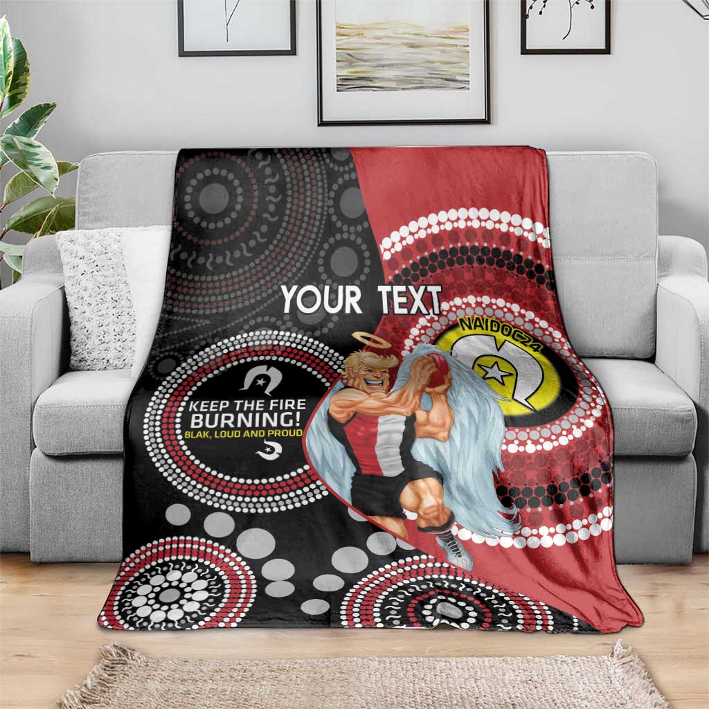 Custom AFL St Kilda NAIDOC Week Blanket Keep The Fire Burning Indigenous Art