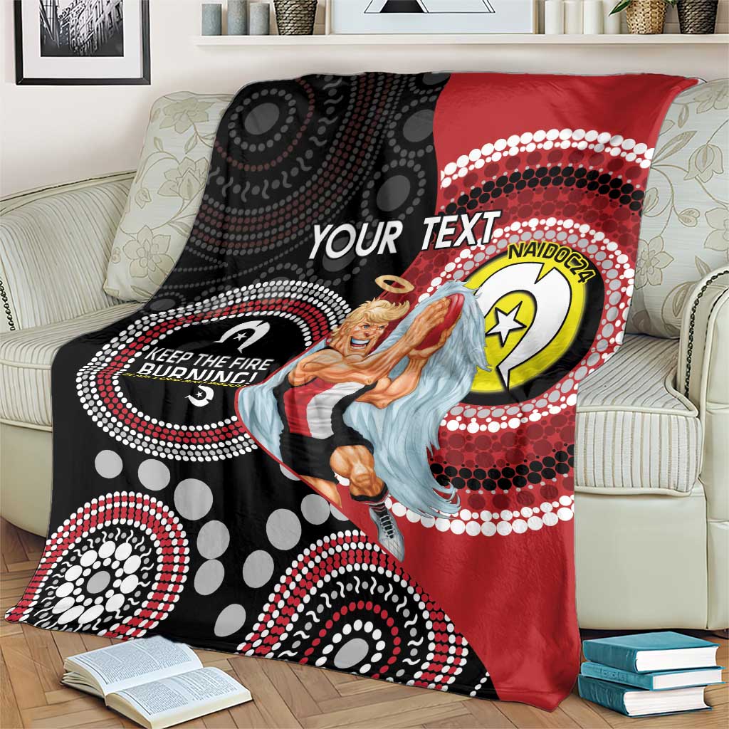 Custom AFL St Kilda NAIDOC Week Blanket Keep The Fire Burning Indigenous Art