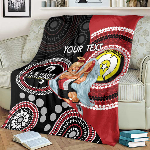 Custom AFL St Kilda NAIDOC Week Blanket Keep The Fire Burning Indigenous Art