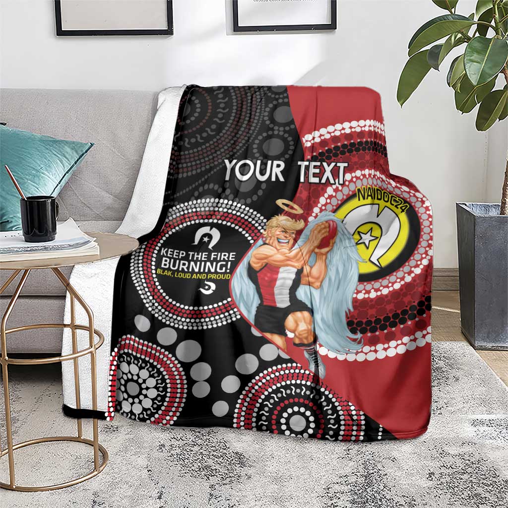 Custom AFL St Kilda NAIDOC Week Blanket Keep The Fire Burning Indigenous Art