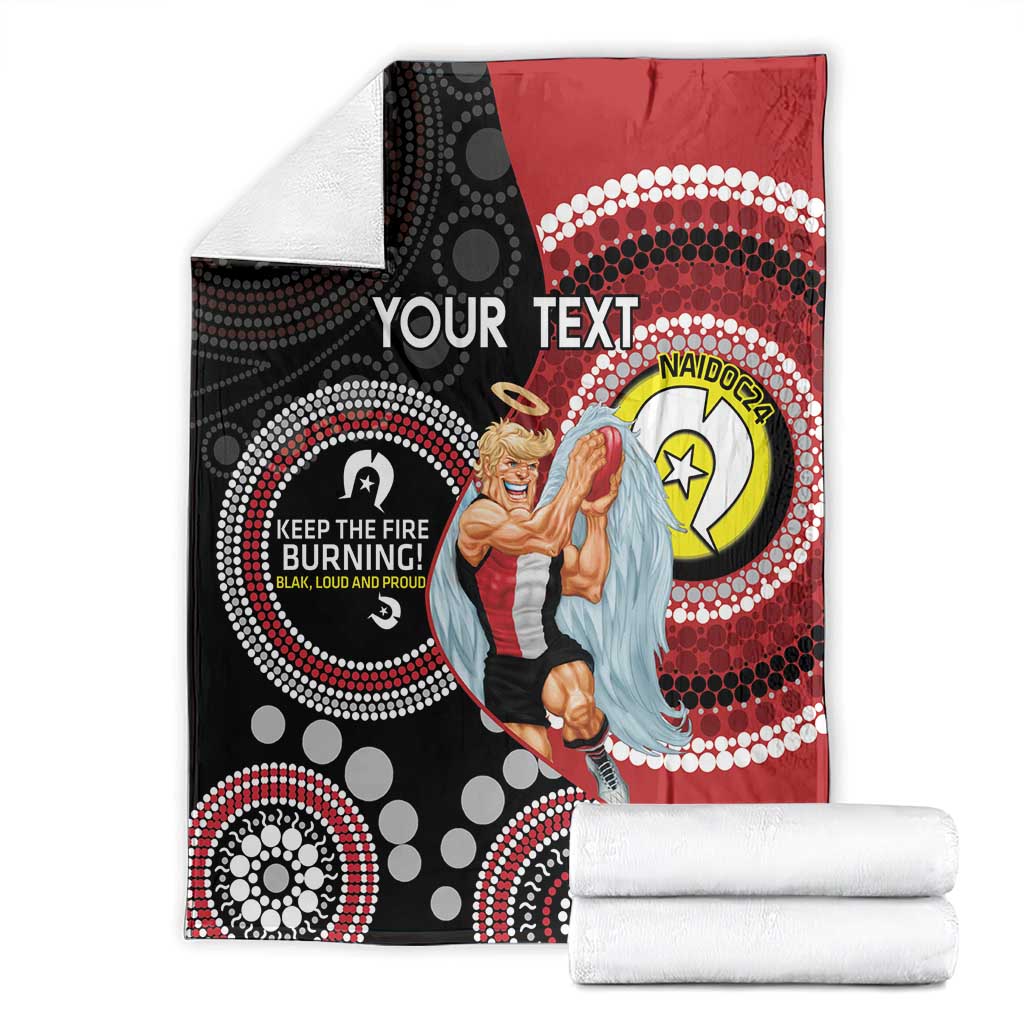 Custom AFL St Kilda NAIDOC Week Blanket Keep The Fire Burning Indigenous Art