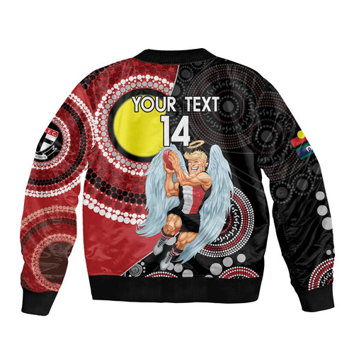 Custom AFL St Kilda NAIDOC Week Bomber Jacket Keep The Fire Burning Indigenous Art