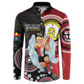 Custom AFL St Kilda NAIDOC Week Button Sweatshirt Keep The Fire Burning Indigenous Art