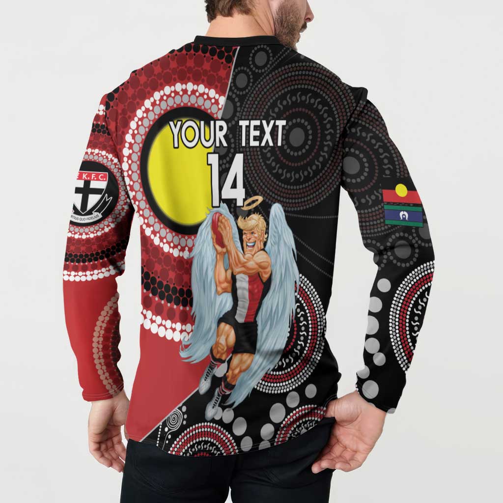 Custom AFL St Kilda NAIDOC Week Button Sweatshirt Keep The Fire Burning Indigenous Art