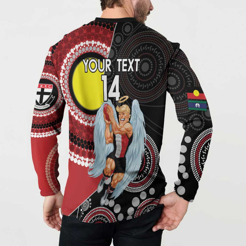 Custom AFL St Kilda NAIDOC Week Button Sweatshirt Keep The Fire Burning Indigenous Art
