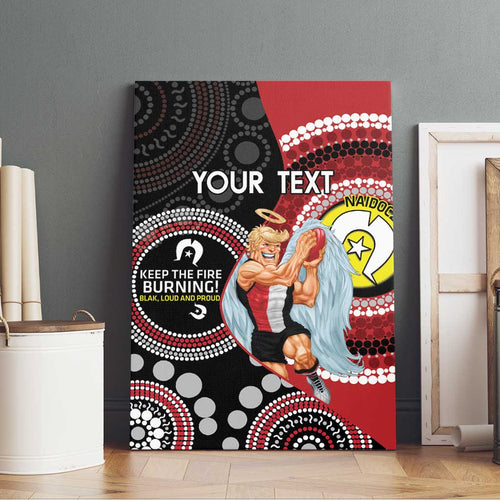 Custom AFL St Kilda NAIDOC Week Canvas Wall Art Keep The Fire Burning Indigenous Art