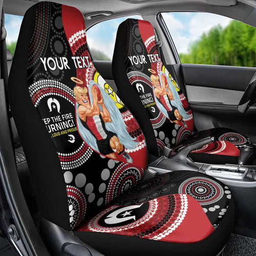 Custom AFL St Kilda NAIDOC Week Car Seat Cover Keep The Fire Burning Indigenous Art