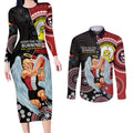 Custom AFL St Kilda NAIDOC Week Couples Matching Long Sleeve Bodycon Dress and Long Sleeve Button Shirt Keep The Fire Burning Indigenous Art
