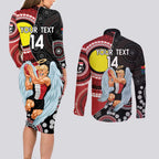 Custom AFL St Kilda NAIDOC Week Couples Matching Long Sleeve Bodycon Dress and Long Sleeve Button Shirt Keep The Fire Burning Indigenous Art