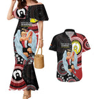 Custom AFL St Kilda NAIDOC Week Couples Matching Mermaid Dress and Hawaiian Shirt Keep The Fire Burning Indigenous Art