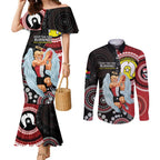 Custom AFL St Kilda NAIDOC Week Couples Matching Mermaid Dress and Long Sleeve Button Shirt Keep The Fire Burning Indigenous Art
