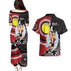 Custom AFL St Kilda NAIDOC Week Couples Matching Puletasi and Hawaiian Shirt Keep The Fire Burning Indigenous Art