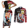 Custom AFL St Kilda NAIDOC Week Couples Matching Short Sleeve Bodycon Dress and Long Sleeve Button Shirt Keep The Fire Burning Indigenous Art
