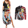 Custom AFL St Kilda NAIDOC Week Couples Matching Summer Maxi Dress and Long Sleeve Button Shirt Keep The Fire Burning Indigenous Art