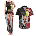 Custom AFL St Kilda NAIDOC Week Couples Matching Tank Maxi Dress and Hawaiian Shirt Keep The Fire Burning Indigenous Art
