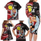 Custom AFL St Kilda NAIDOC Week Family Matching Long Sleeve Bodycon Dress and Hawaiian Shirt Keep The Fire Burning Indigenous Art