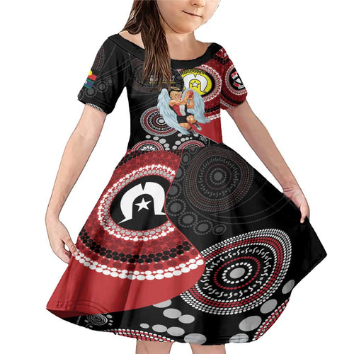 Custom AFL St Kilda NAIDOC Week Family Matching Mermaid Dress and Hawaiian Shirt Keep The Fire Burning Indigenous Art