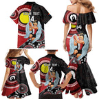 Custom AFL St Kilda NAIDOC Week Family Matching Mermaid Dress and Hawaiian Shirt Keep The Fire Burning Indigenous Art