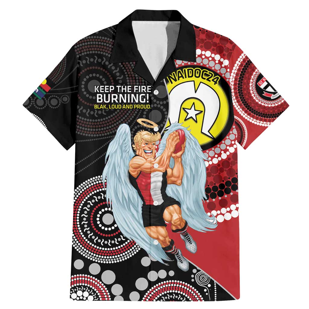 Custom AFL St Kilda NAIDOC Week Family Matching Mermaid Dress and Hawaiian Shirt Keep The Fire Burning Indigenous Art
