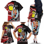 Custom AFL St Kilda NAIDOC Week Family Matching Off The Shoulder Long Sleeve Dress and Hawaiian Shirt Keep The Fire Burning Indigenous Art