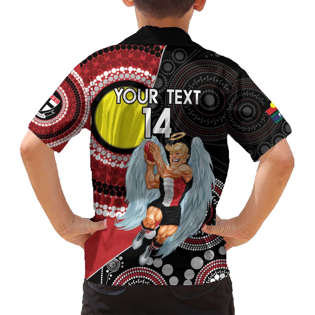 Custom AFL St Kilda NAIDOC Week Family Matching Off Shoulder Maxi Dress and Hawaiian Shirt Keep The Fire Burning Indigenous Art