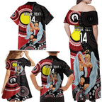 Custom AFL St Kilda NAIDOC Week Family Matching Off Shoulder Maxi Dress and Hawaiian Shirt Keep The Fire Burning Indigenous Art