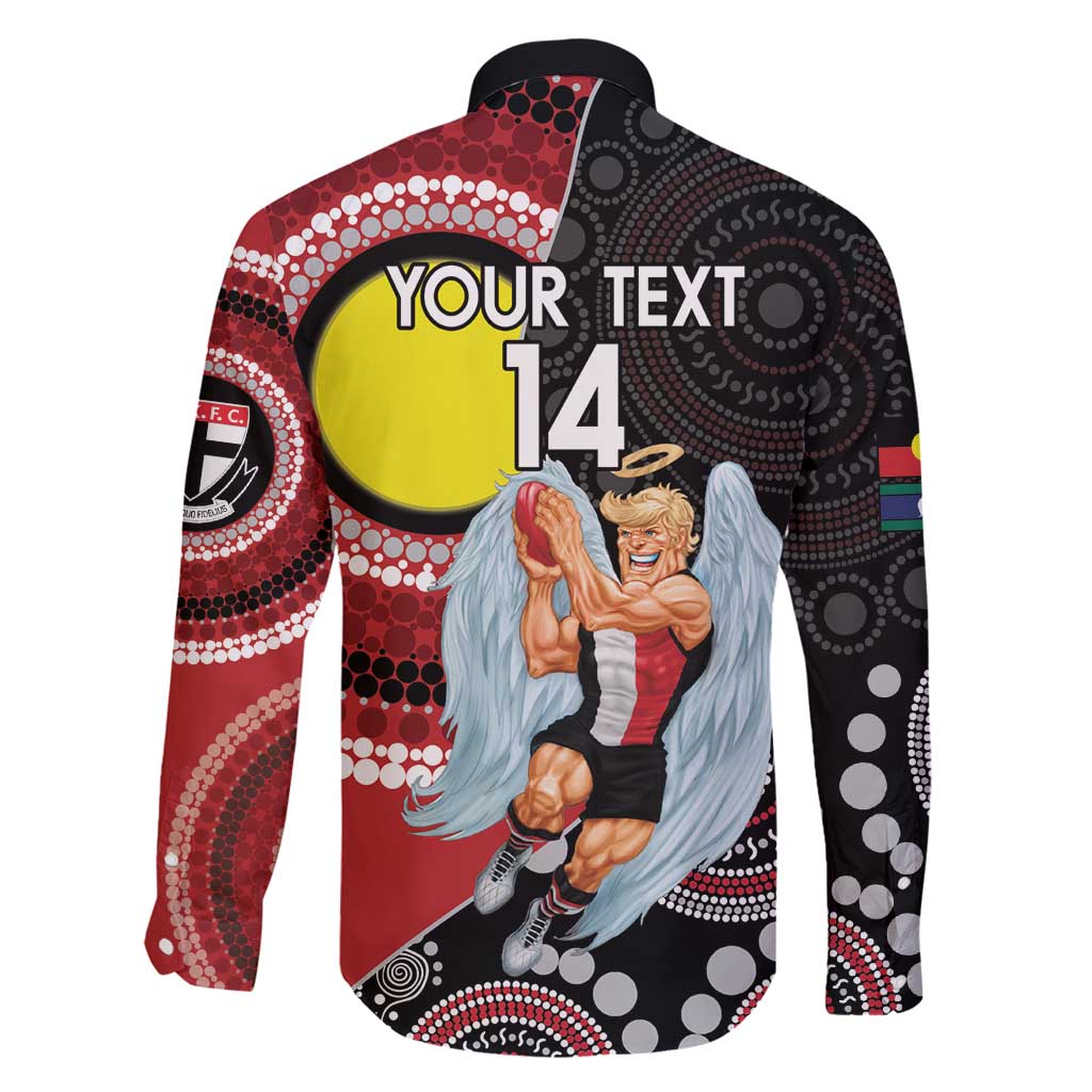 Custom AFL St Kilda NAIDOC Week Family Matching Off Shoulder Maxi Dress and Hawaiian Shirt Keep The Fire Burning Indigenous Art