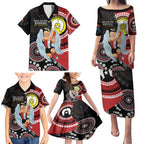 Custom AFL St Kilda NAIDOC Week Family Matching Puletasi and Hawaiian Shirt Keep The Fire Burning Indigenous Art
