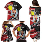 Custom AFL St Kilda NAIDOC Week Family Matching Puletasi and Hawaiian Shirt Keep The Fire Burning Indigenous Art