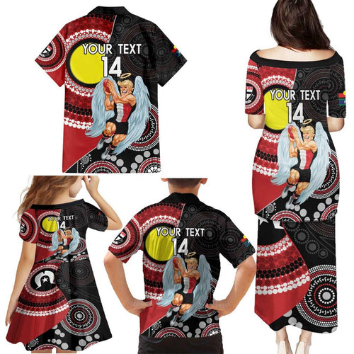 Custom AFL St Kilda NAIDOC Week Family Matching Puletasi and Hawaiian Shirt Keep The Fire Burning Indigenous Art