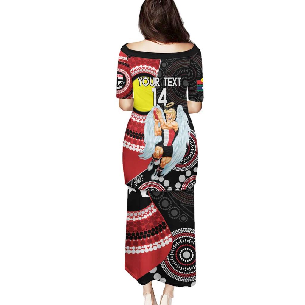 Custom AFL St Kilda NAIDOC Week Family Matching Puletasi and Hawaiian Shirt Keep The Fire Burning Indigenous Art