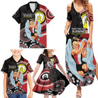Custom AFL St Kilda NAIDOC Week Family Matching Summer Maxi Dress and Hawaiian Shirt Keep The Fire Burning Indigenous Art