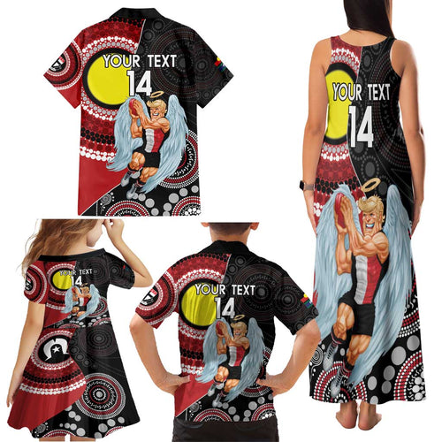 Custom AFL St Kilda NAIDOC Week Family Matching Tank Maxi Dress and Hawaiian Shirt Keep The Fire Burning Indigenous Art