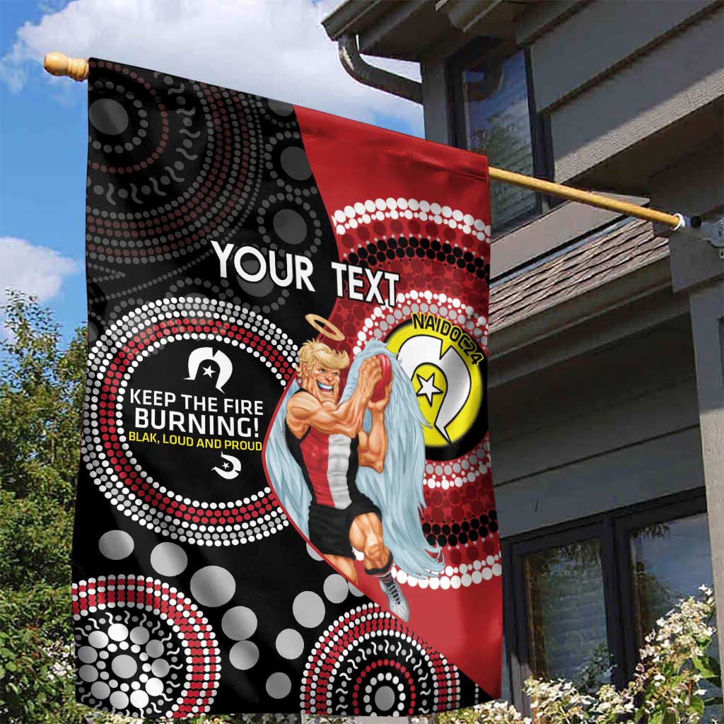 Custom AFL St Kilda NAIDOC Week Garden Flag Keep The Fire Burning Indigenous Art