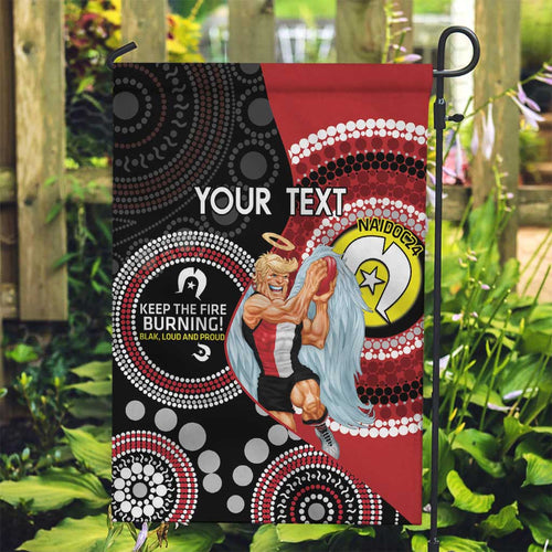 Custom AFL St Kilda NAIDOC Week Garden Flag Keep The Fire Burning Indigenous Art
