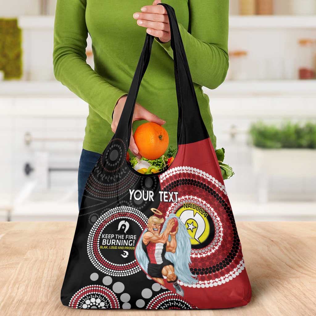 Custom AFL St Kilda NAIDOC Week Grocery Bag Keep The Fire Burning Indigenous Art