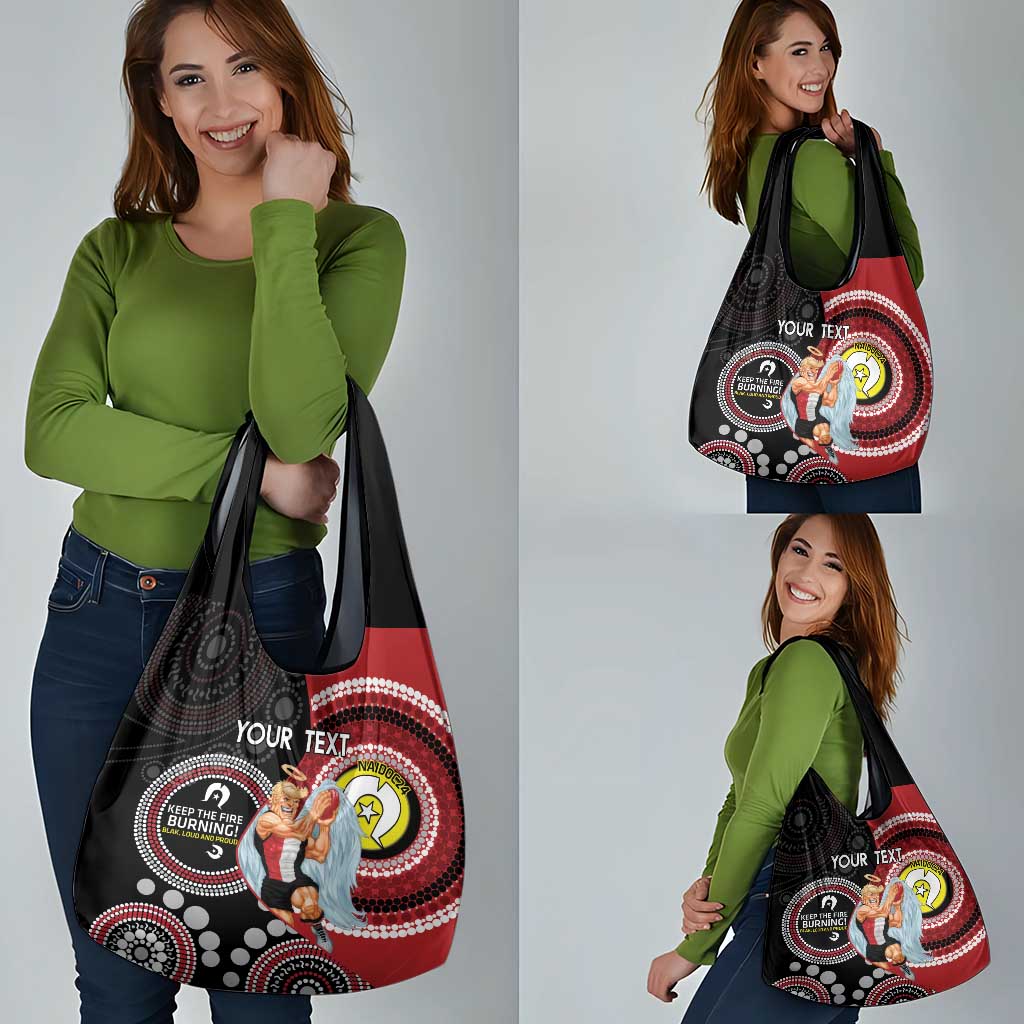 Custom AFL St Kilda NAIDOC Week Grocery Bag Keep The Fire Burning Indigenous Art