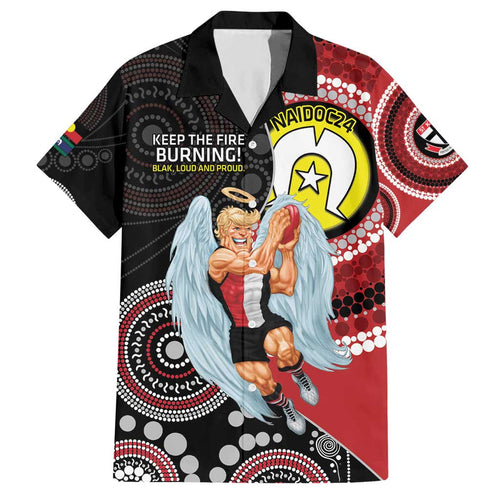 Custom AFL St Kilda NAIDOC Week Hawaiian Shirt Keep The Fire Burning Indigenous Art