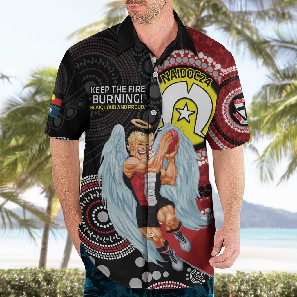 Custom AFL St Kilda NAIDOC Week Hawaiian Shirt Keep The Fire Burning Indigenous Art