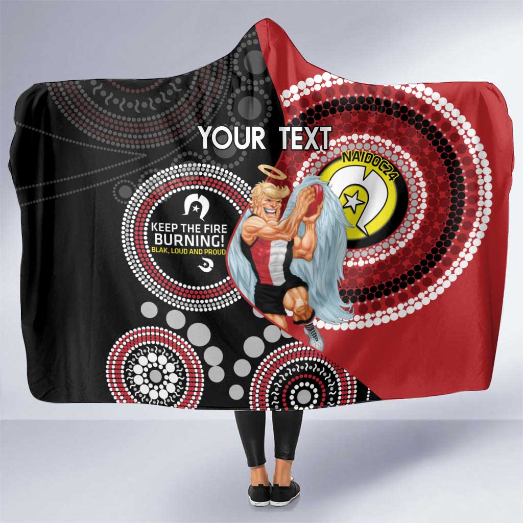 Custom AFL St Kilda NAIDOC Week Hooded Blanket Keep The Fire Burning Indigenous Art