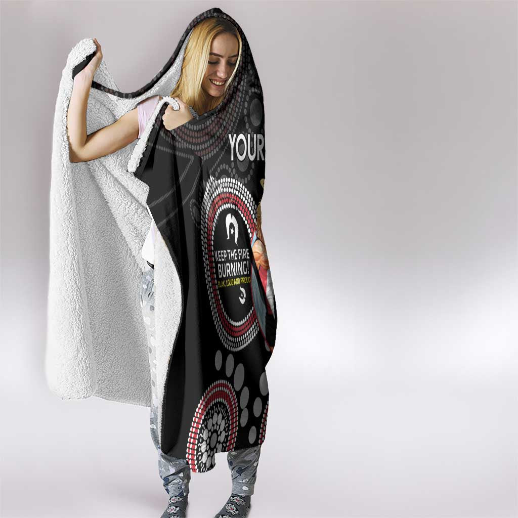 Custom AFL St Kilda NAIDOC Week Hooded Blanket Keep The Fire Burning Indigenous Art