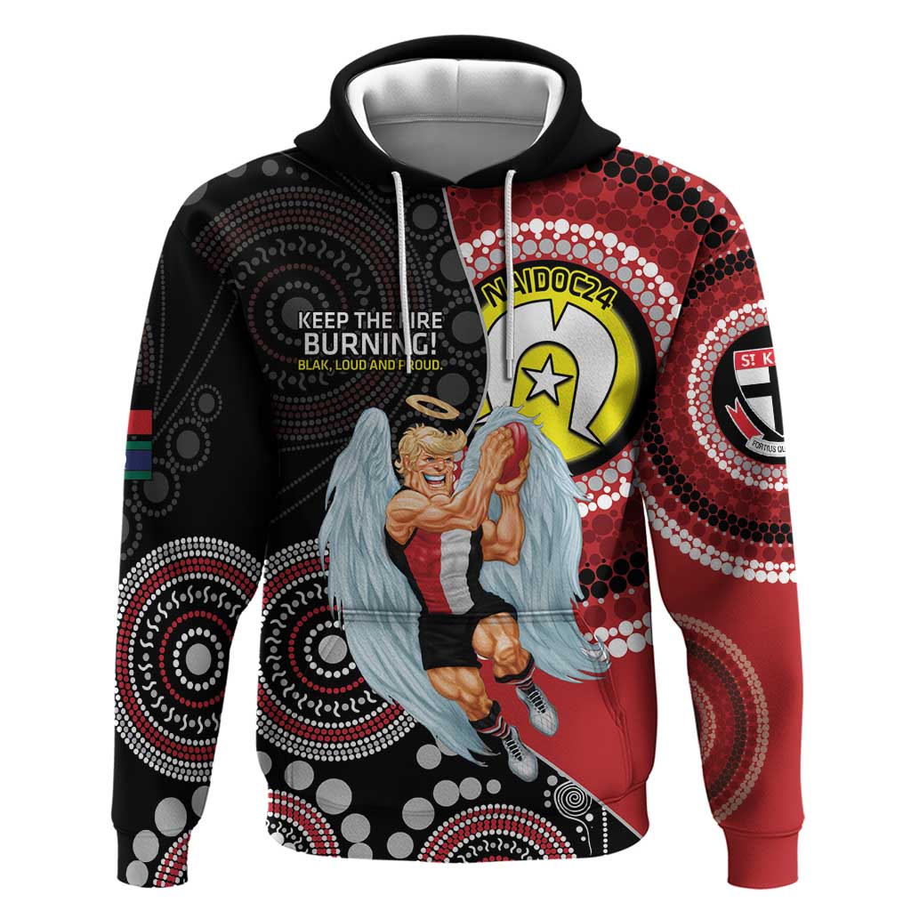 Custom AFL St Kilda NAIDOC Week Hoodie Keep The Fire Burning Indigenous Art