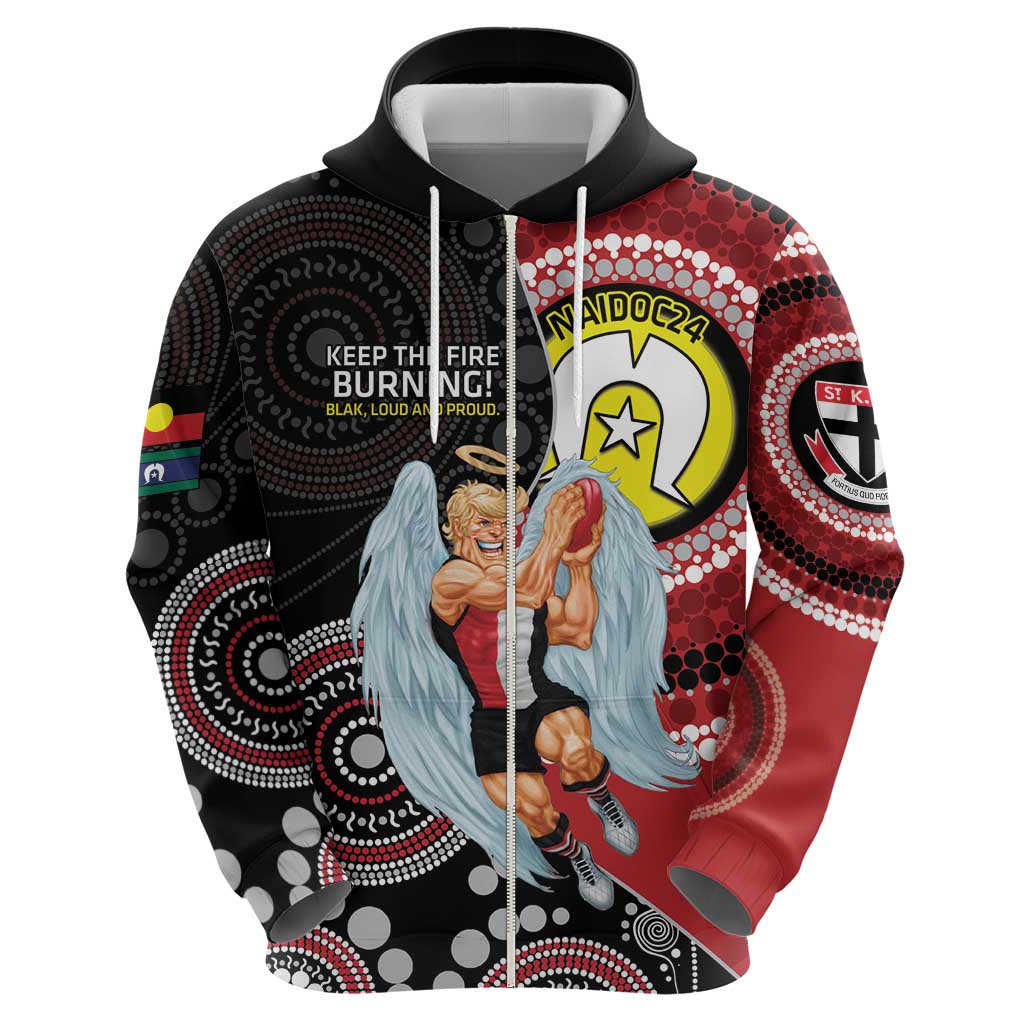 Custom AFL St Kilda NAIDOC Week Hoodie Keep The Fire Burning Indigenous Art