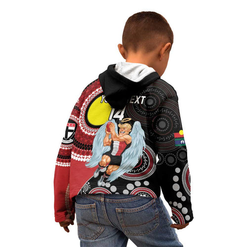 Custom AFL St Kilda NAIDOC Week Kid Hoodie Keep The Fire Burning Indigenous Art